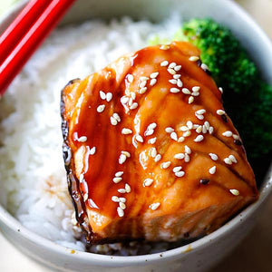 Teriyaki Salmon, Rice & Salad